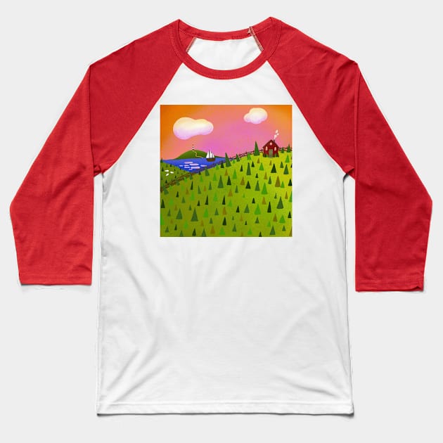 Take Me Somewhere Nice Baseball T-Shirt by robin